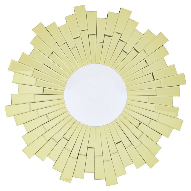 Michele Sunburst Wood Framed Wall Mounted Accent Mirror in Gold
