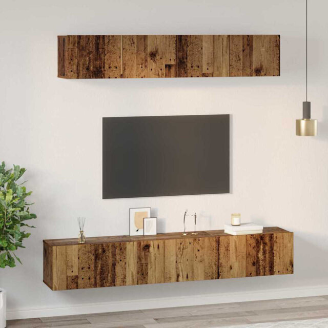 TV Cabinet Set 5 Pcs 100 X 30 X 30 Cm Engineered Wood