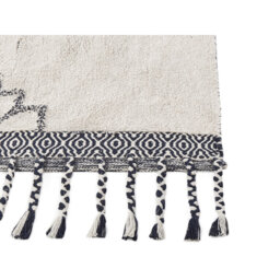 Bachar Hand Knotted Cotton White/Black Rug