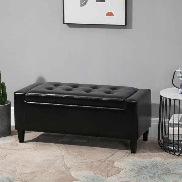 Faux Leather Upholstered Storage Bench