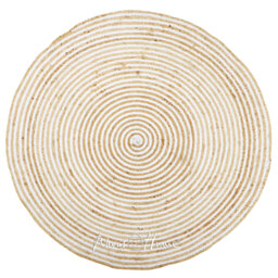 Round Striped Hand Woven Indoor / Outdoor Area Rug