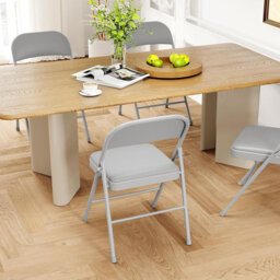 Set of 8 Metal Folding Dining Chairs, Portable Commercial Event Seats with Padded Seat & High Back, Stackable Space-Saving for Indoor & Outdoor Use