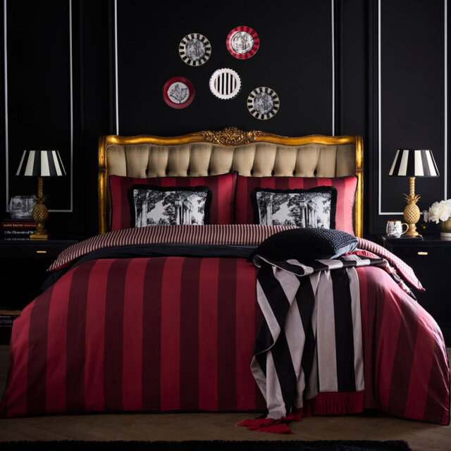 Laurence Llewelyn-Bowen Festivo Circus Stripe Duvet Cover Set Red