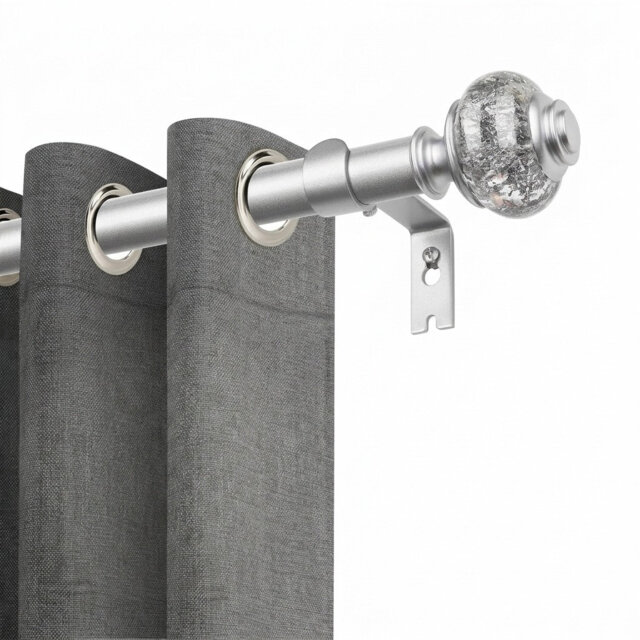 Natural 80cm to 218cm 2cm Single Curtain Pole