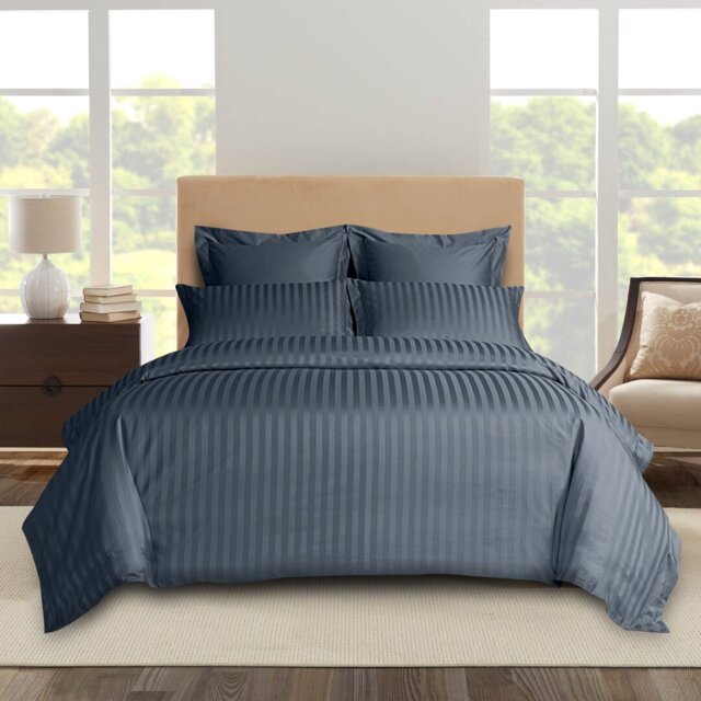 Florane Microfibre 250 TC Reversible Modern & Contemporary Stripe Duvet Cover Set with Pillow