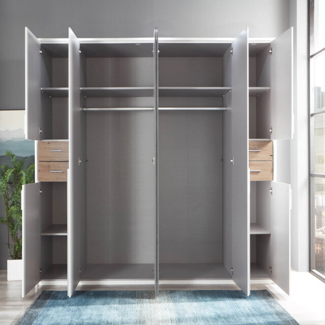 Vegas 6 Door wardrobe Sahara Grey