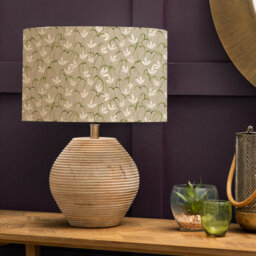 Cerys White Table Lamp & Fresia Eva Grey Shade