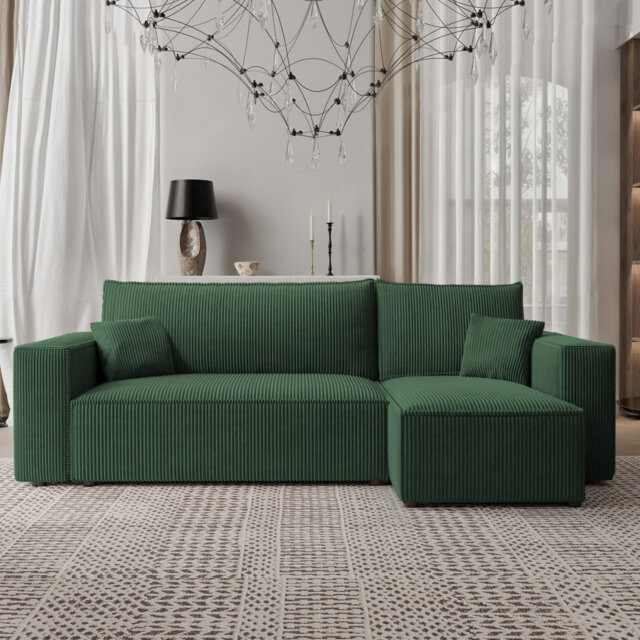 Sahur upholstered corner sofa with a sleeping function and storage