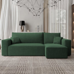 Sahur upholstered corner sofa with a sleeping function and storage