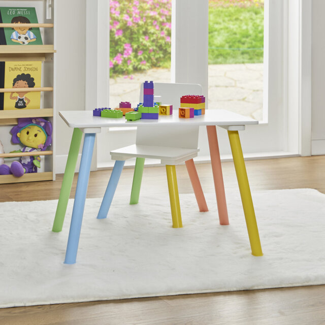 Kids Rainbow Table & Chair Set