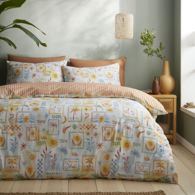 Soleil Cotton Blend Floral Duvet Cover Set