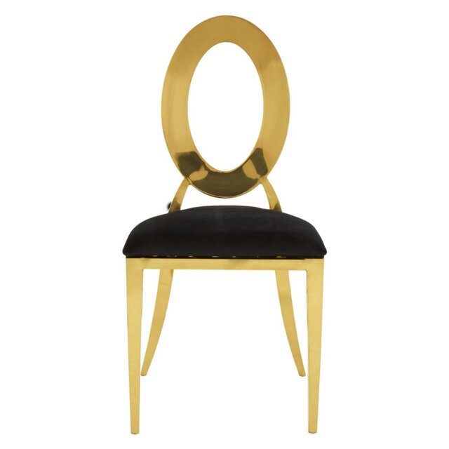 Manville 43cm H Velvet Upholstered Metal King Louis Back Side Chair