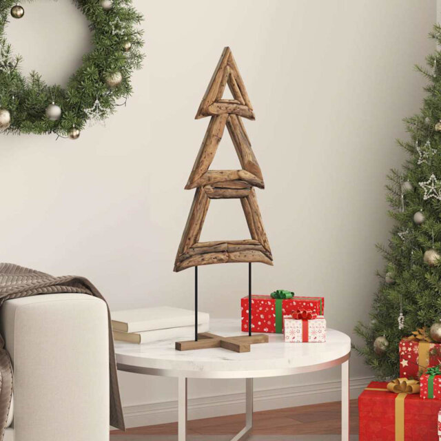 Christmas Tree with Stand Brown Solid teak wood