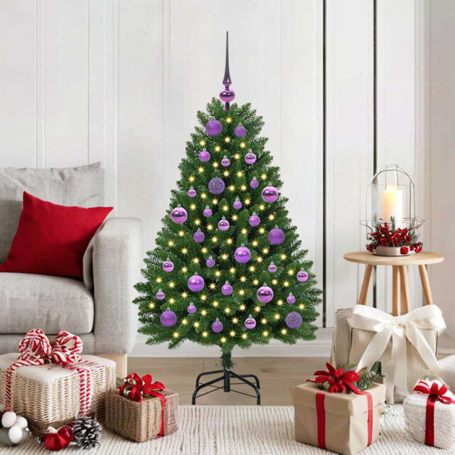Artificial Christmas Tree with Stand Green PVC and Metal