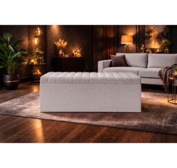 Royal Velvet Storage Ottoman Box with Hinged Lid - Lined Upholstered End of Bed Storage Bench - Soft  Close Storage Seat - Made in UK