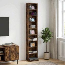 CD Cabinet Engineered Wood Indoor Media Storage Unit Rack Bedroom Home