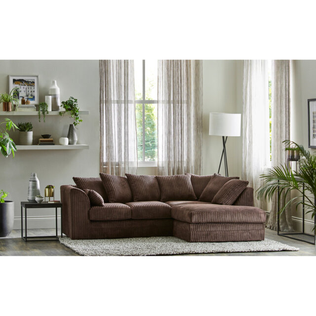 Moana 3 Seater Corduroy Corner Sofa