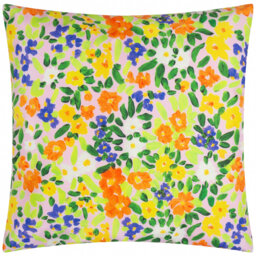 Confetti Floral Indoor / Outdoor Floral Yellow Square Cushion