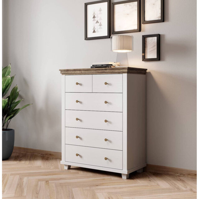Beeler 45: Elegant & Oak Lefkas Chest of Drawers - Stylish Bedroom Storage - W90cm