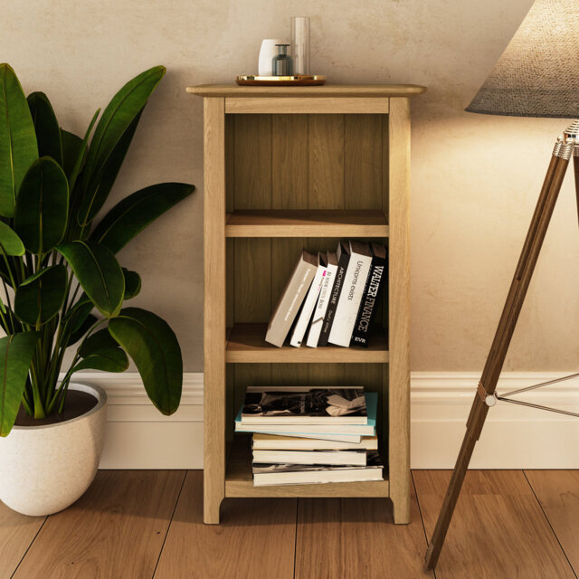 Daris 3 Tier Low Bookcase Shelving Unit. Fully Assembled