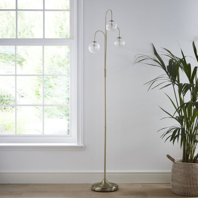 Fohoren 165cm Antique Brass Tree Floor Lamp