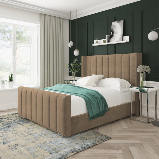 Willow Naples Velvet Upholstered Bed Frame