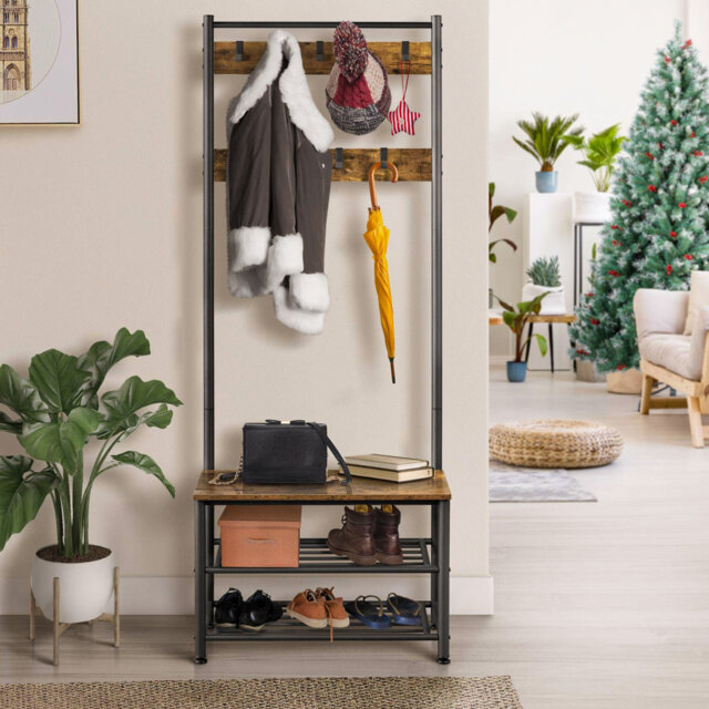 Iron Freestanding 9 - Hook Coat Rack