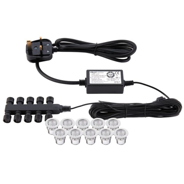 Tylersburg Steel Low Voltage Plug-in Integrated LED Deck, Step and Rail Lights