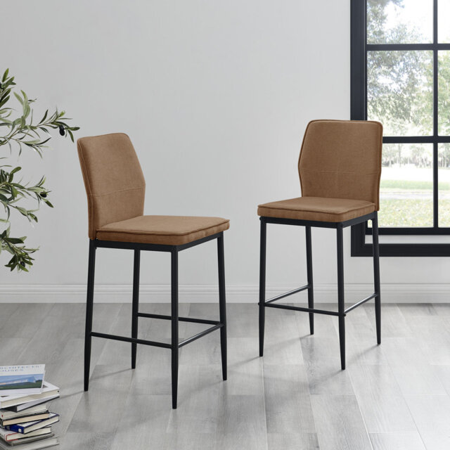 Adryn Breakfast Bar Stool Luxury Fabric Modern Design by Wayfair