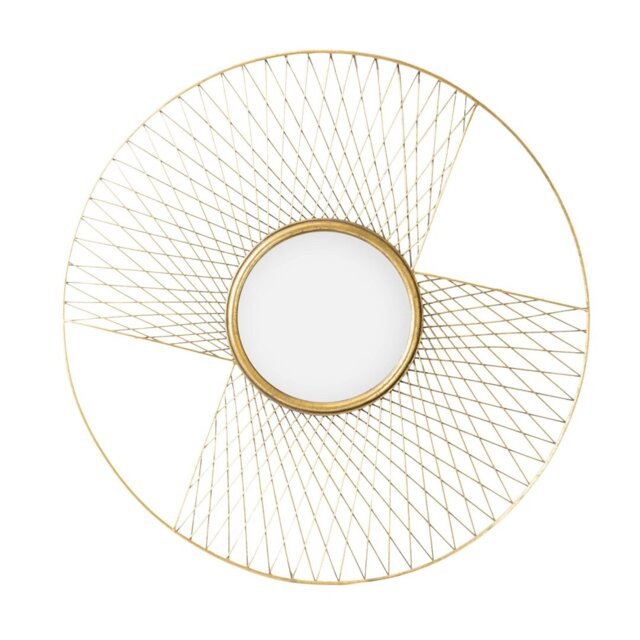Valentino Round Magnifying Metal Framed Wall Mounted Accent Mirror in Gold