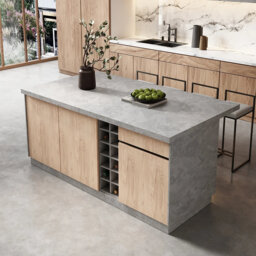 Modern Freestanding Kitchen Islands with Light,Kitchen Island with Storage and Seating Area