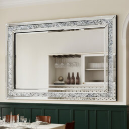 Rectangular Glass Flat Wall Mirror Venetian Diamond Accent Mirror 60x80CM