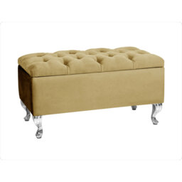 Londona Wide Velvet Tufted Rectangle Solid Color Standard Ottoman Bench with Storage, Upholstery Footstool End of Bed Bench
