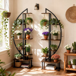 7 Tier Large Plant Stand Indoor Outdoor Metal Plant Shelf Flower Pot Display Rack for Living Room Balcony