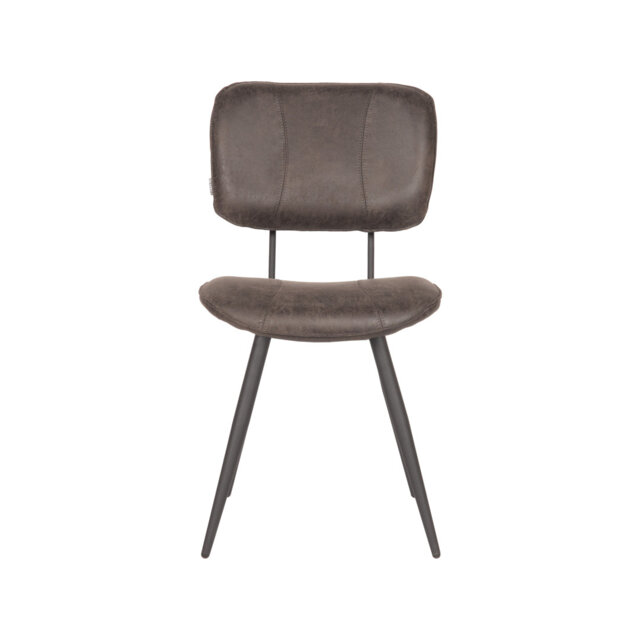 Kaibito 49cm H Genuine Leather Upholstered Metal Side Chair