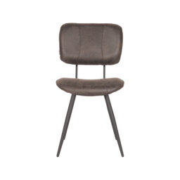 Kaibito 49cm H Genuine Leather Upholstered Metal Side Chair