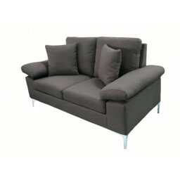 Modern Sofa 2 and 1 Seaters Set Fabric with Chrome Feet - Comfortable Couch with Cushion for Living Room, Bedroom or Office