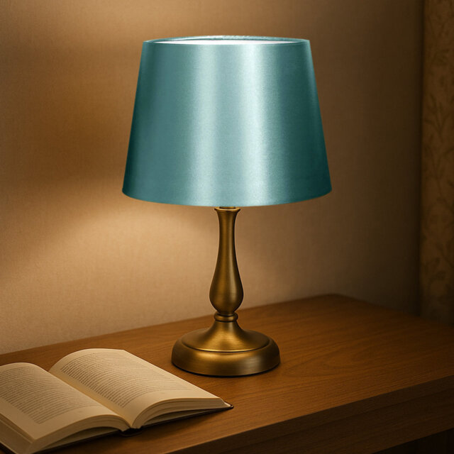 28cm Satin Table Lamp Shade, Classic Decorative Replacement Lampshade, Soft Glow Bedroom & Living Room (No Base)