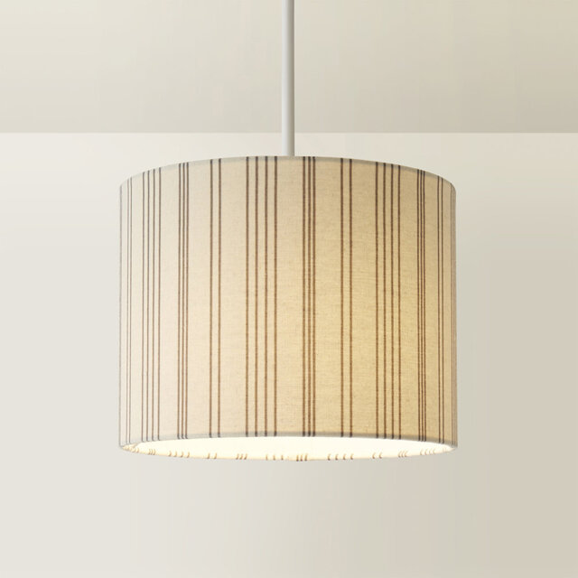 Cotton Blend Drum Pendant Shade ( Slip-On ) in Beige
