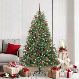 Artificial Hinged Christmas Tree Green PVC and Metal