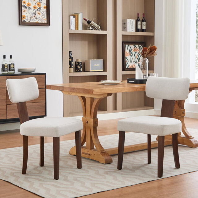 Modern Leather Dining Chairs Set, Padded Seat and Back with Wooden Frame, Ideal for Kitchen or Dining Room