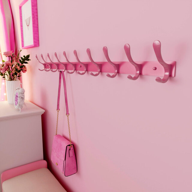 Stainless Steel Wall Mounted Required 10 - Hook Wall Mounted Coat Rack