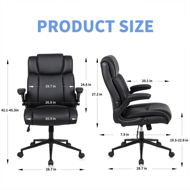 Executive Office Chair, Ergonomic Office Chair, High Back, Height Adjustable, Comfortable Swivel Chair With Headrest, Suitable For Computer Desk, Offi