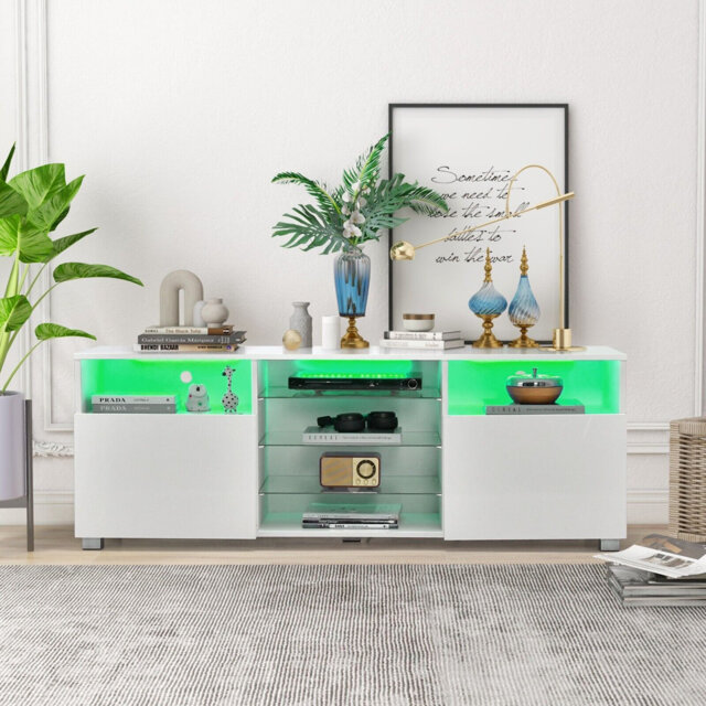 TV Stand Modern Entertainment Center Media Console Table For 65 Inch TV