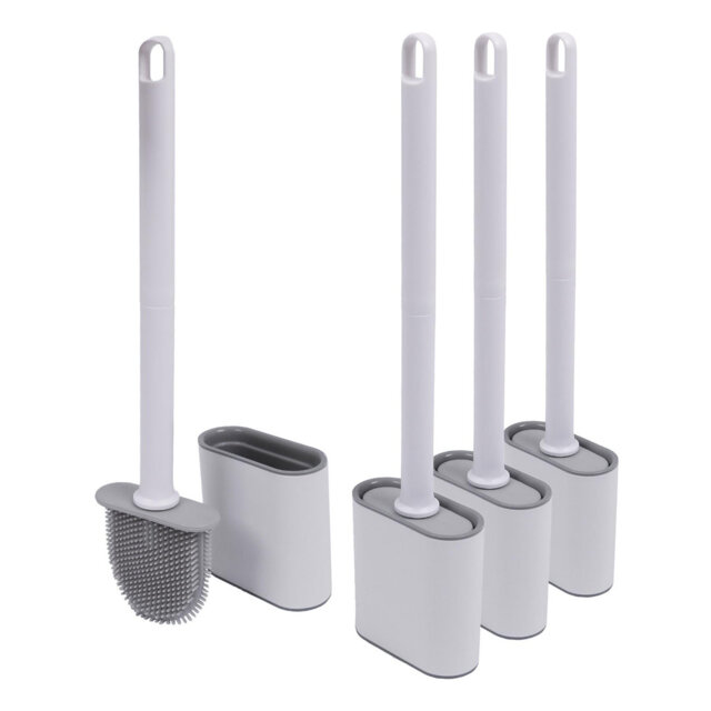 Harbour Housewares - Wall-Mounted Toilet Brush & Holder - Pack of 4