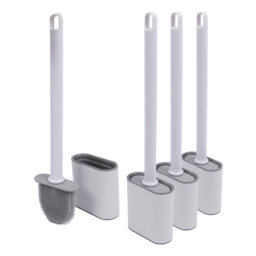 Harbour Housewares Wall-Mounted Toilet Brushes and Holders Set  - Pack of 4