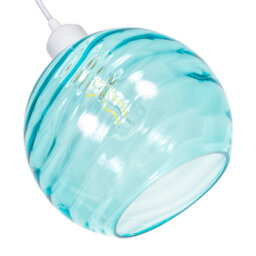 Modern Designer Circular Ribbed Glass Non Electric Pendant Lamp Shade