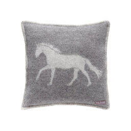 Grey Horse Wool Cushion Cover