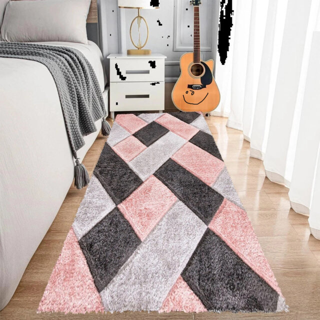 Modern Stylish Large Shaggy Rug Hallway Runner Living Room Bedroom Area Rug Carpet Mat