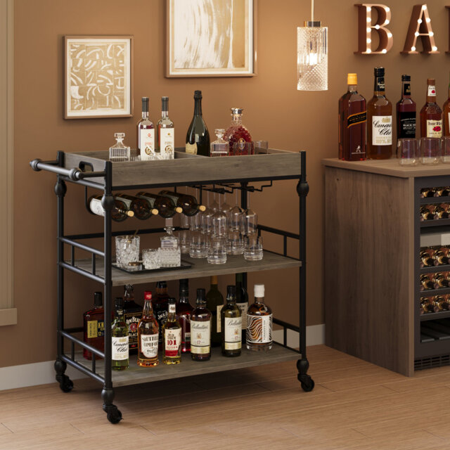 Poteat Wood Bar Cart